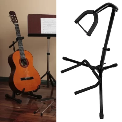 Metal Guitar Floor Stand Holder Foldable Folk Guitar Bracket Portable Lute Bass Rack For Acoustic Electric Guitar Display Stand - Image 5