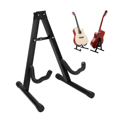 Guitar Stand Foldable Frame Tripod Mount String Instruments Holder Electric Acoustic Bass Rack Adjust Metal Floor Shelf Bracket